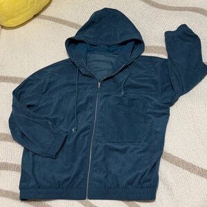 Men's Navy Hooded Zip Jacket